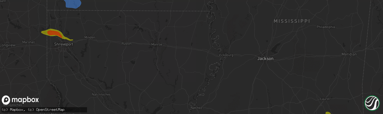 Hail map in Bradley, AR on June 18, 2023