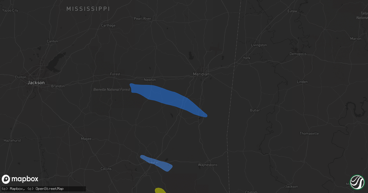 Hail map in Enterprise, MS on June 18, 2023