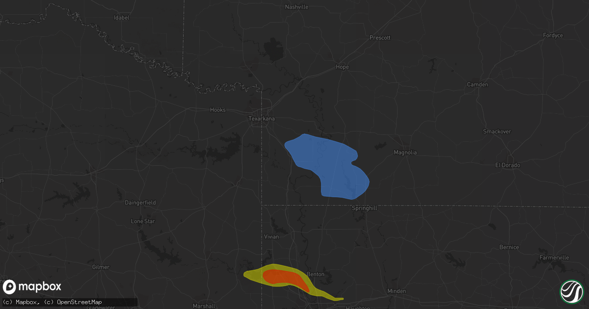Hail map in Fouke, AR on June 18, 2023