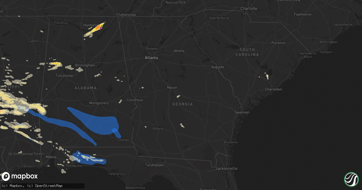 Hail map in Georgia on June 18, 2023