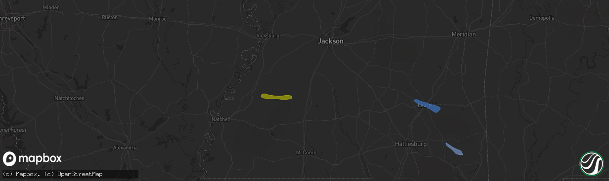 Hail map in Hazlehurst, MS on June 18, 2023