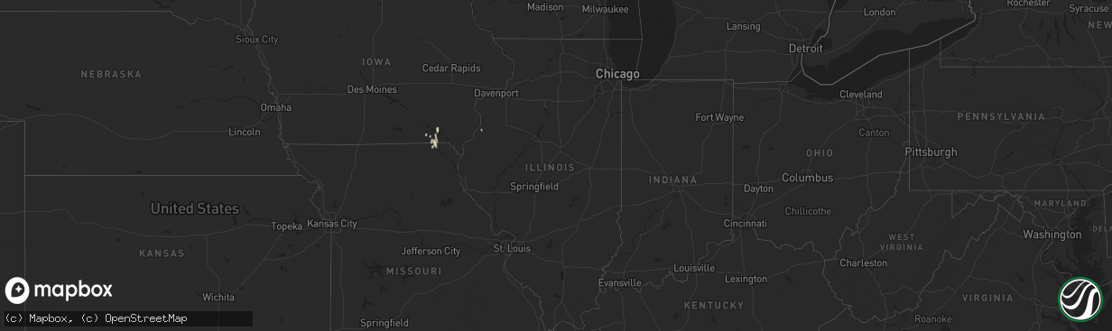 Hail map in Illinois on June 18, 2023