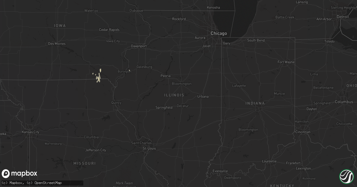 Hail map in Illinois on June 18, 2023