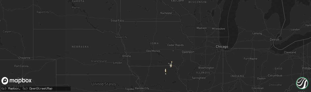 Hail map in Iowa on June 18, 2023