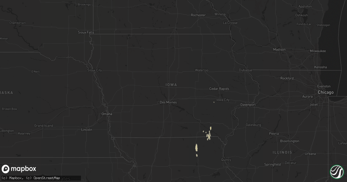 Hail map in Iowa on June 18, 2023