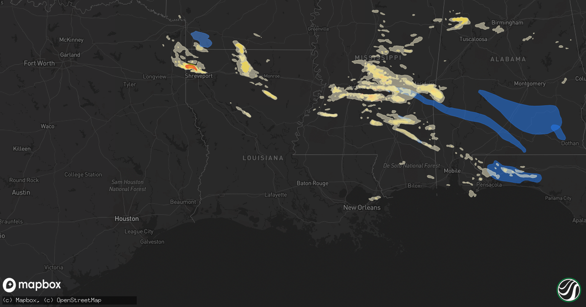 Hail map in Louisiana on June 18, 2023
