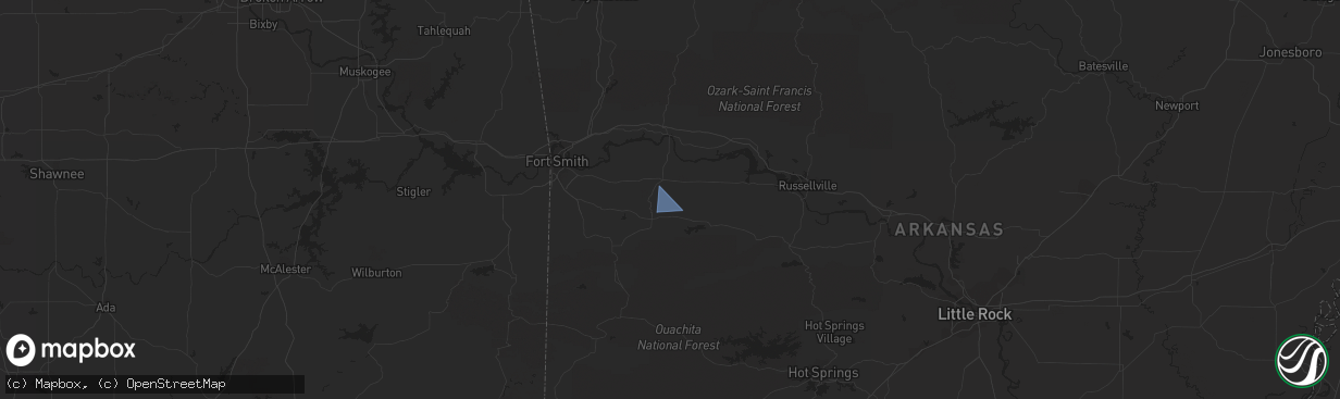 Hail map in Magazine, AR on June 18, 2023