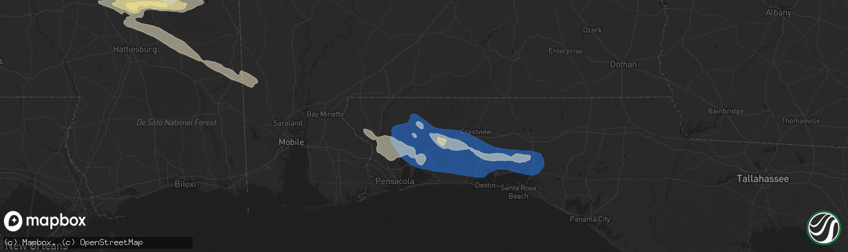 Hail map in Milton, FL on June 18, 2023