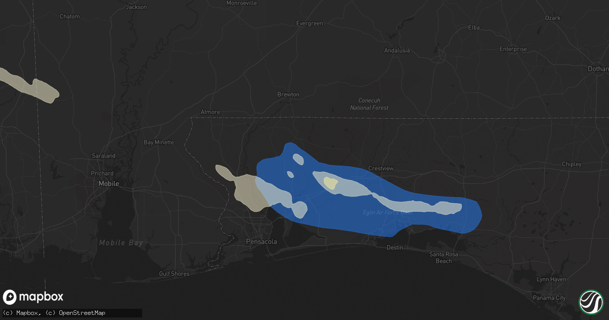 Hail map in Milton, FL on June 18, 2023