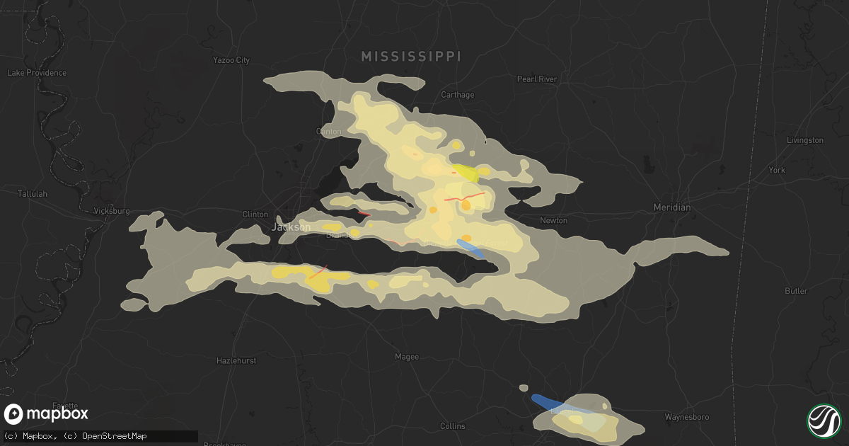 Hail map in Morton, MS on June 18, 2023