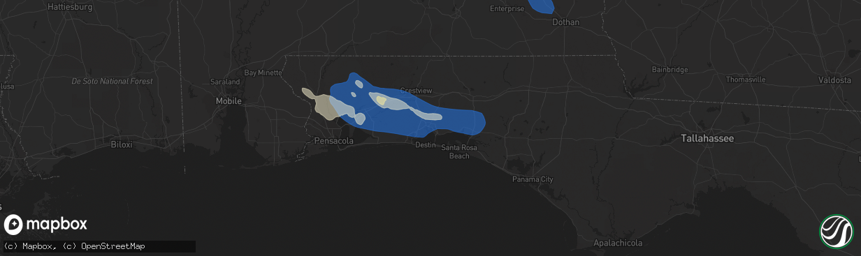 Hail map in Niceville, FL on June 18, 2023