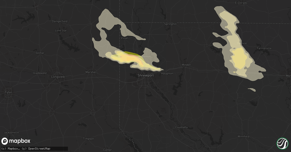 Hail map in Shreveport, LA on June 18, 2023