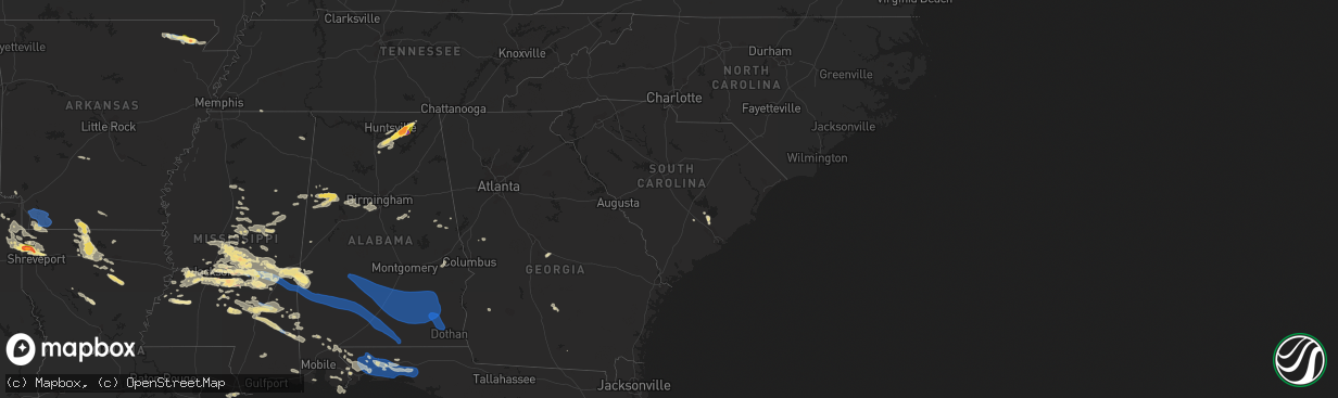 Hail map in South Carolina on June 18, 2023