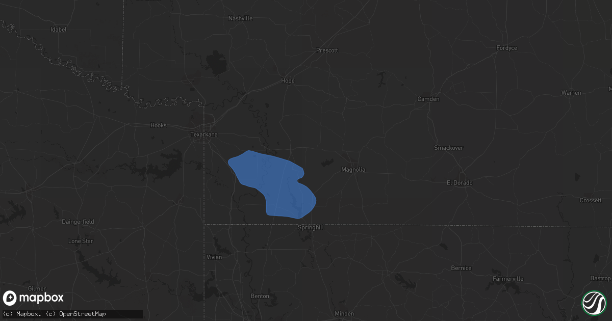 Hail map in Stamps, AR on June 18, 2023