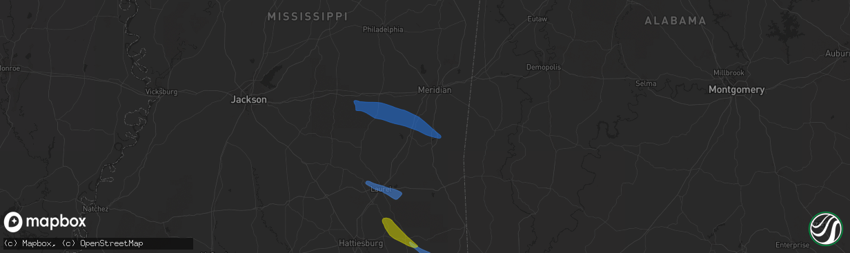 Hail map in Stonewall, MS on June 18, 2023