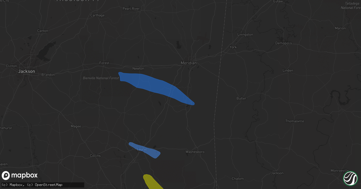 Hail map in Stonewall, MS on June 18, 2023