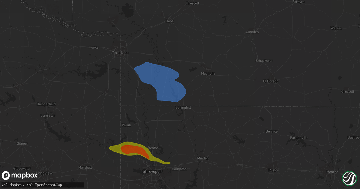 Hail map in Taylor, AR on June 18, 2023