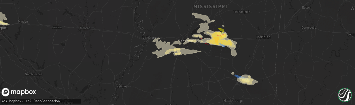 Hail map in Terry, MS on June 18, 2023