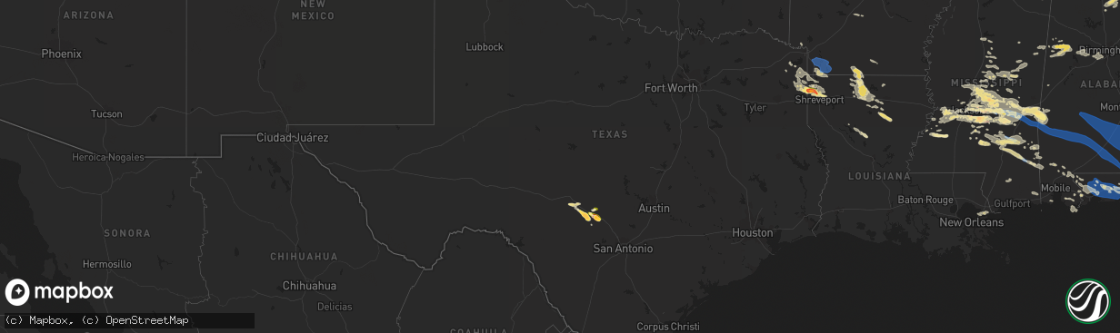 Hail map in Texas on June 18, 2023