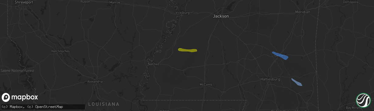 Hail map in Union Church, MS on June 18, 2023