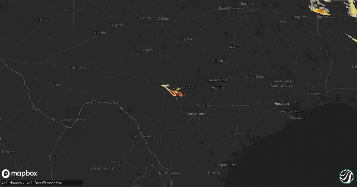 Hail map on June 18, 2023