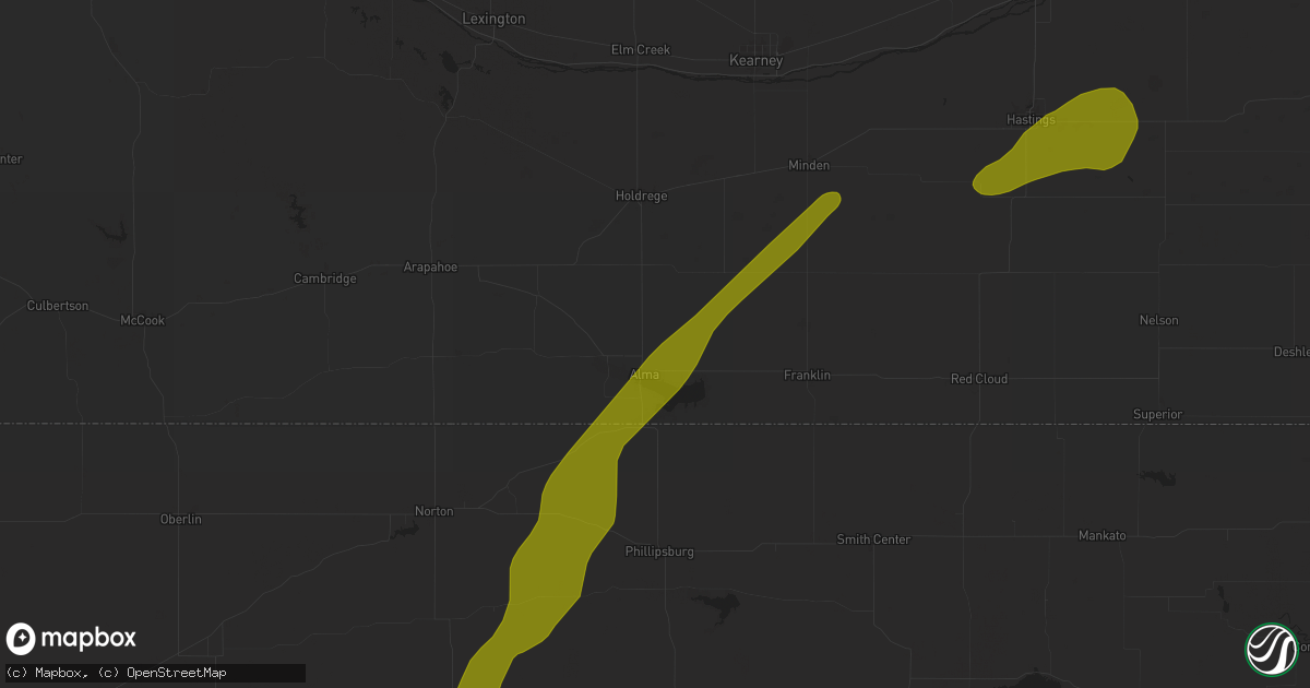 Hail map in Alma, NE on June 18, 2024