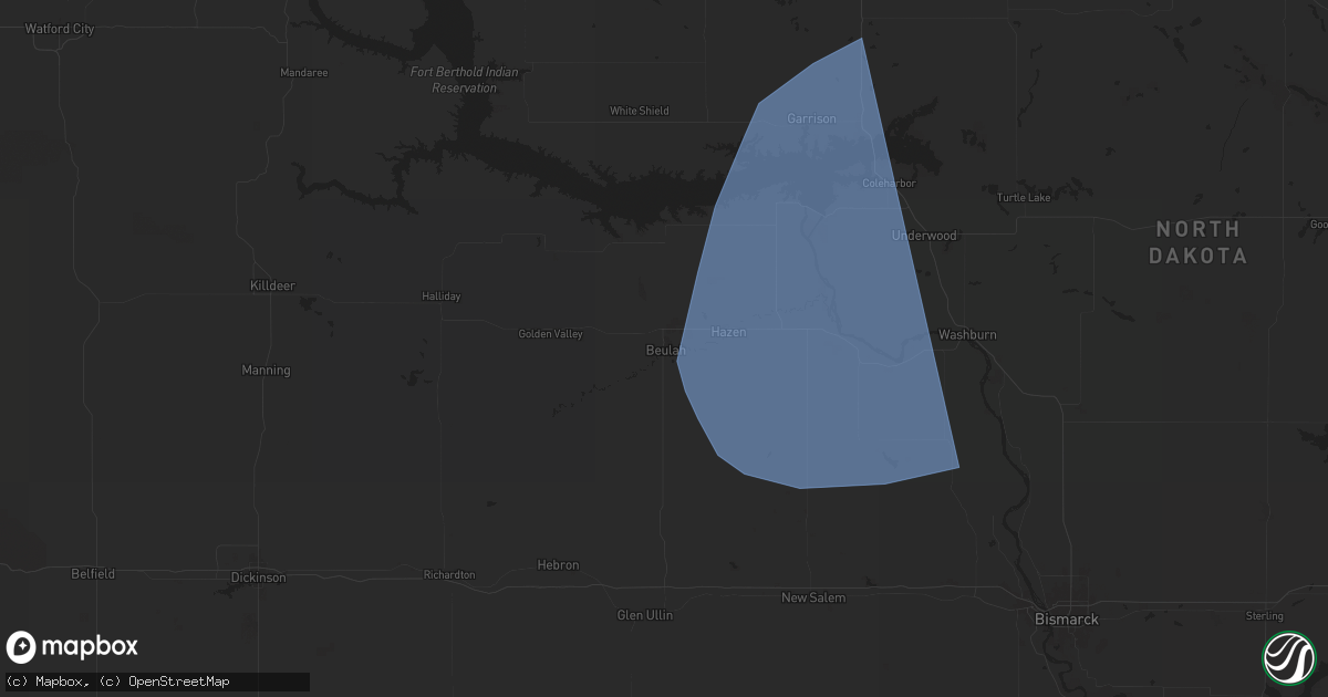 Hail map in Beulah, ND on June 18, 2024