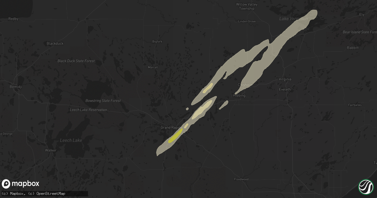 Hail map in Bovey, MN on June 18, 2024