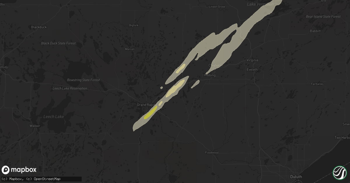 Hail map in Calumet, MN on June 18, 2024