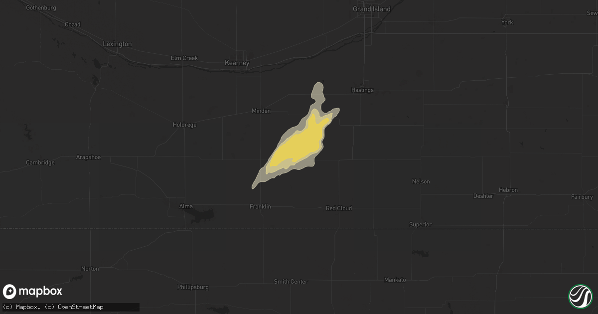 Hail map in Campbell, NE on June 18, 2024