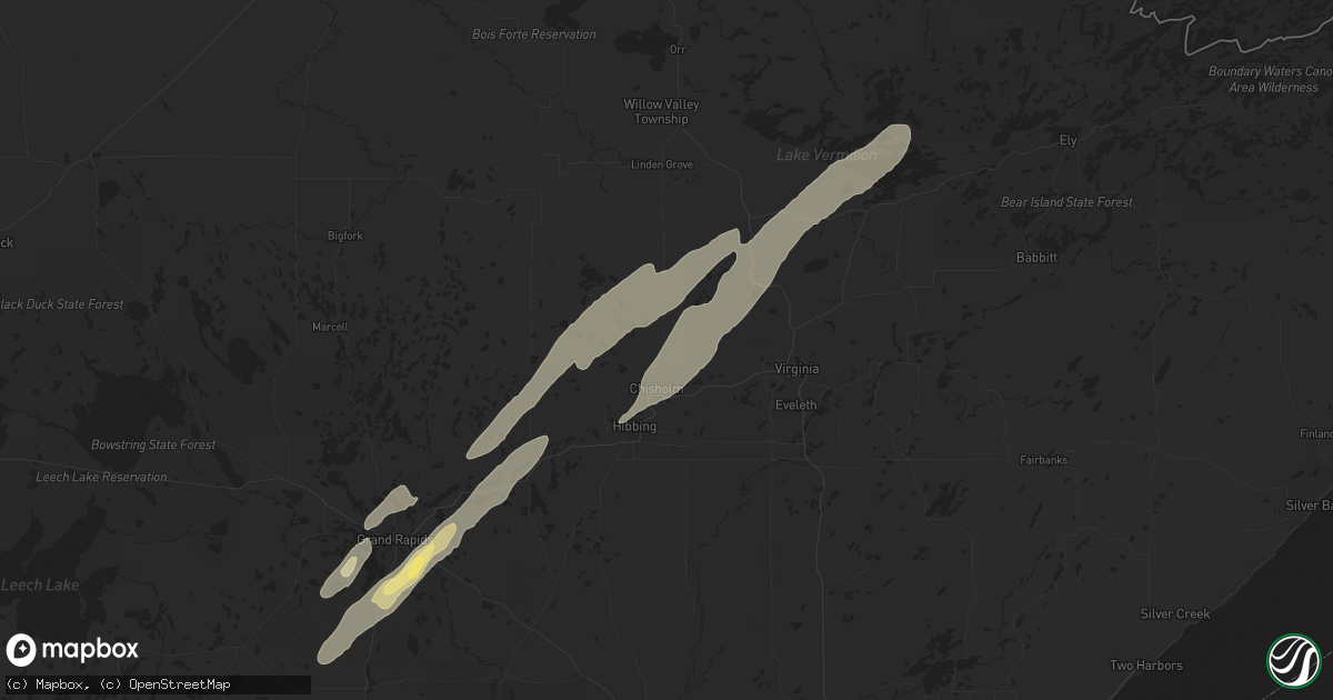 Hail map in Chisholm, MN on June 18, 2024