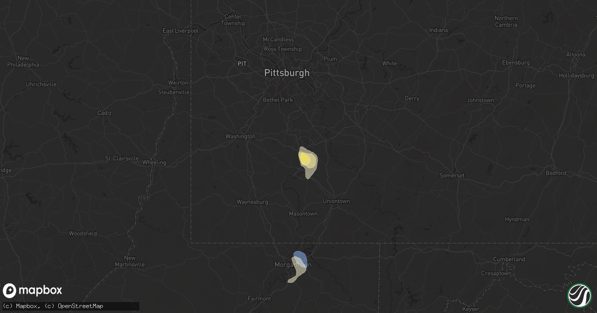 Hail map in Coal Center, PA on June 18, 2024
