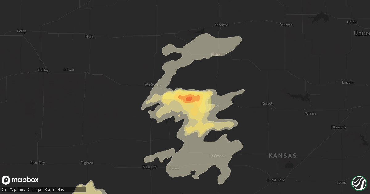 Hail map in Ellis, KS on June 18, 2024