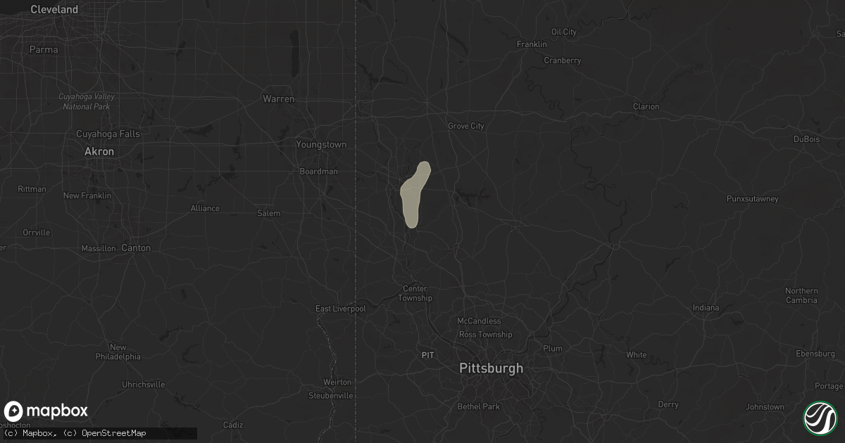 Hail map in Ellwood City, PA on June 18, 2024