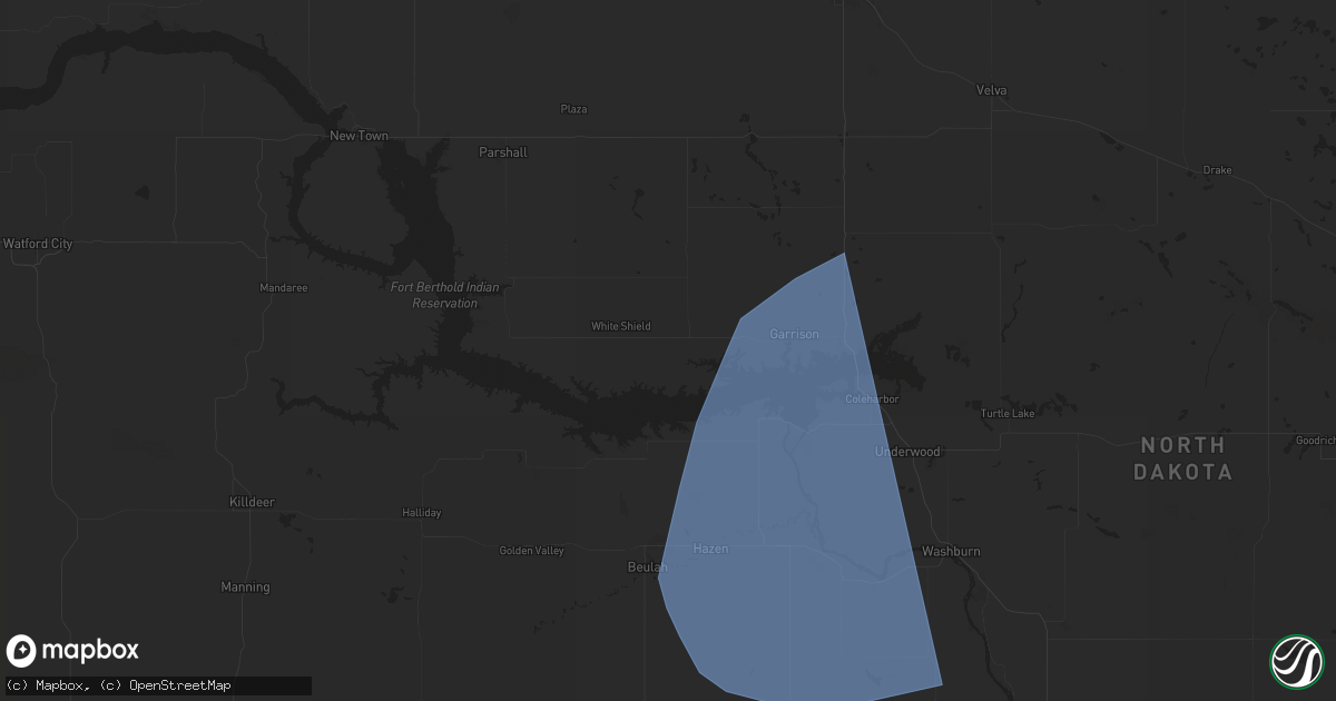 Hail map in Garrison, ND on June 18, 2024