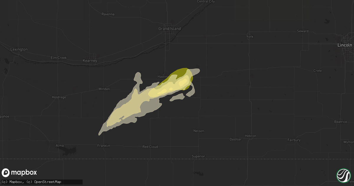 Hail map in Glenvil, NE on June 18, 2024