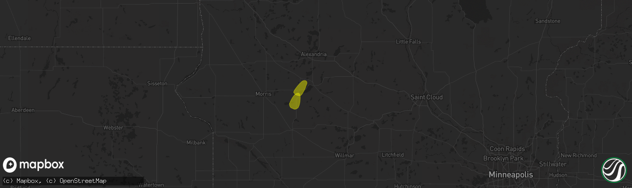 Hail map in Glenwood, MN on June 18, 2024