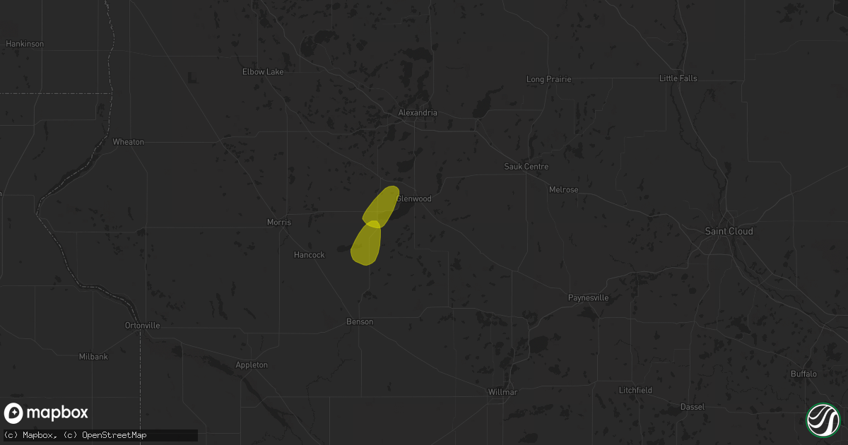 Hail map in Glenwood, MN on June 18, 2024