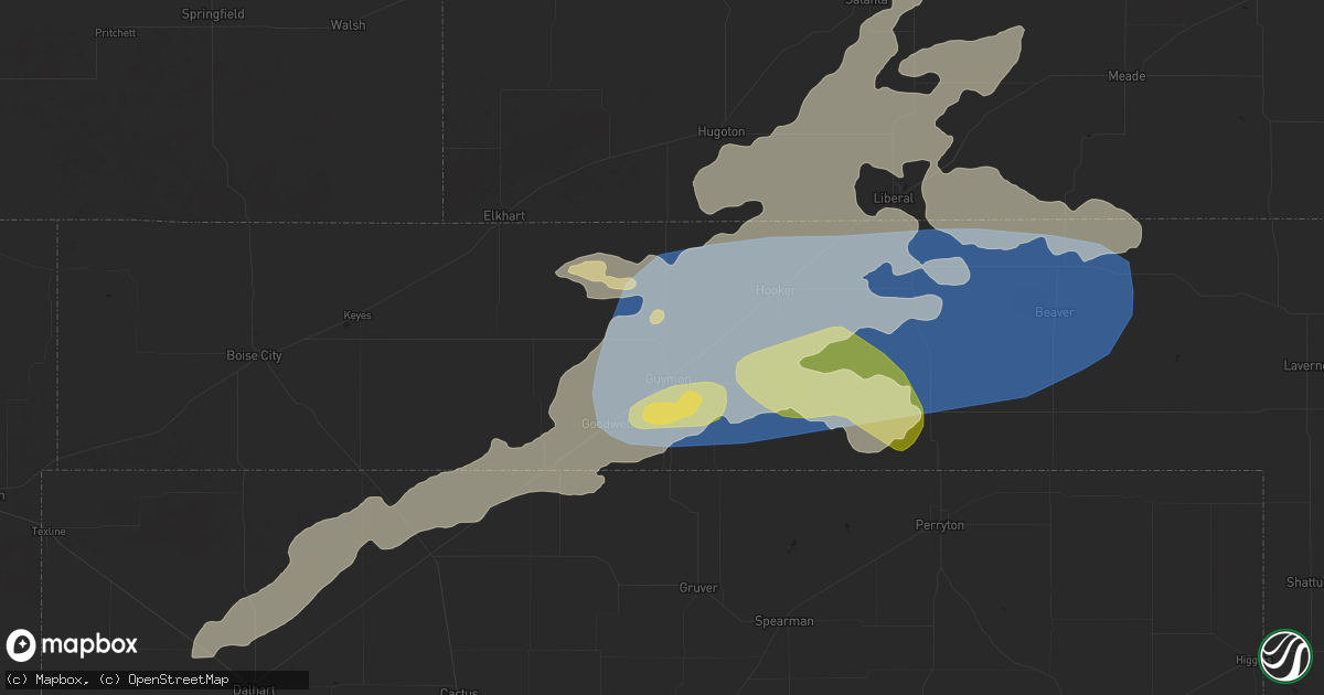 Hail map in Guymon, OK on June 18, 2024