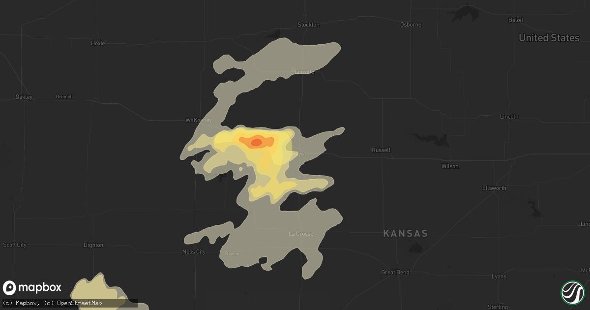 Hail map in Hays, KS on June 18, 2024