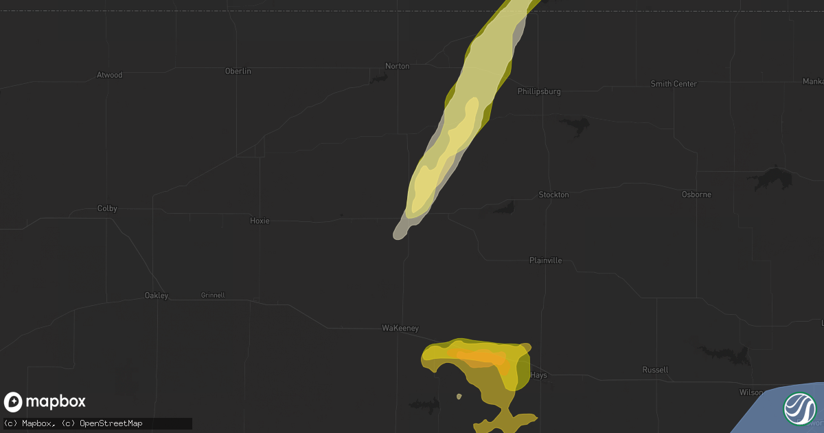 Hail map in Hill City, KS on June 18, 2024