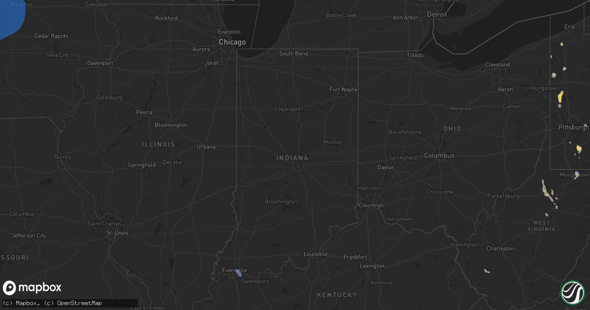 Hail map in Indiana on June 18, 2024