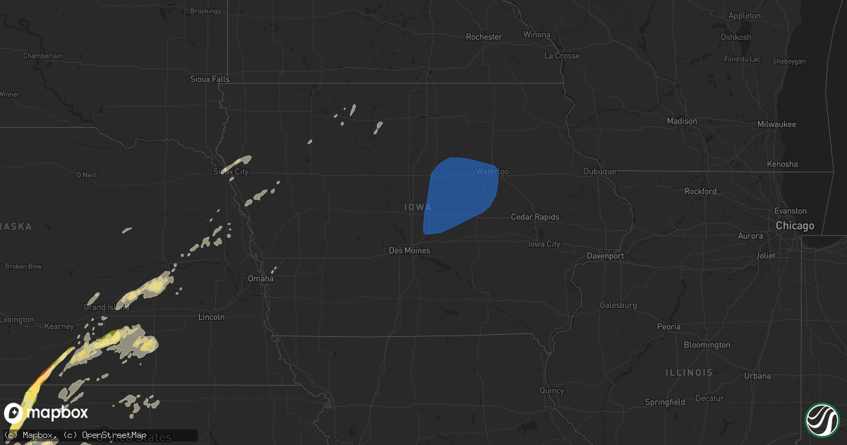 Hail map in Iowa on June 18, 2024