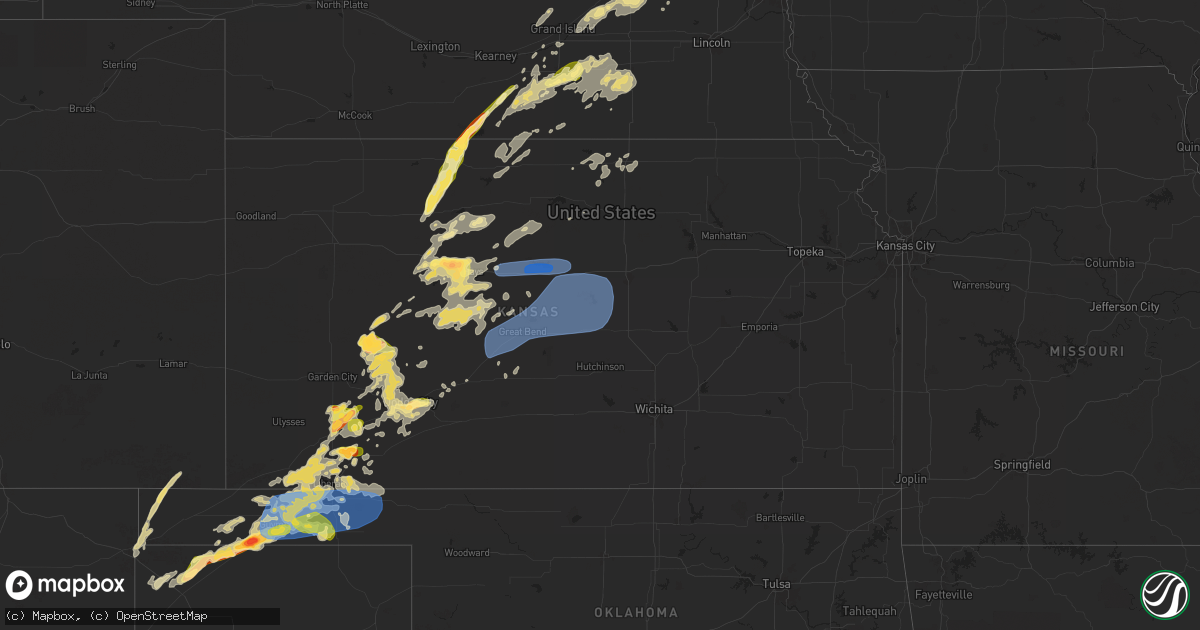 Hail map in Kansas on June 18, 2024