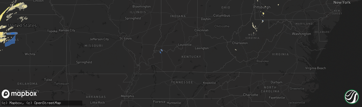 Hail map in Kentucky on June 18, 2024