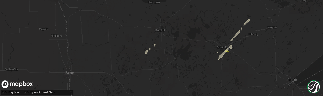 Hail map in Laporte, MN on June 18, 2024