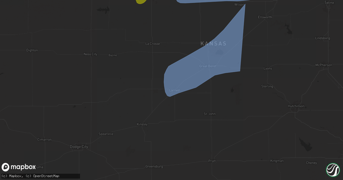 Hail map in Larned, KS on June 18, 2024