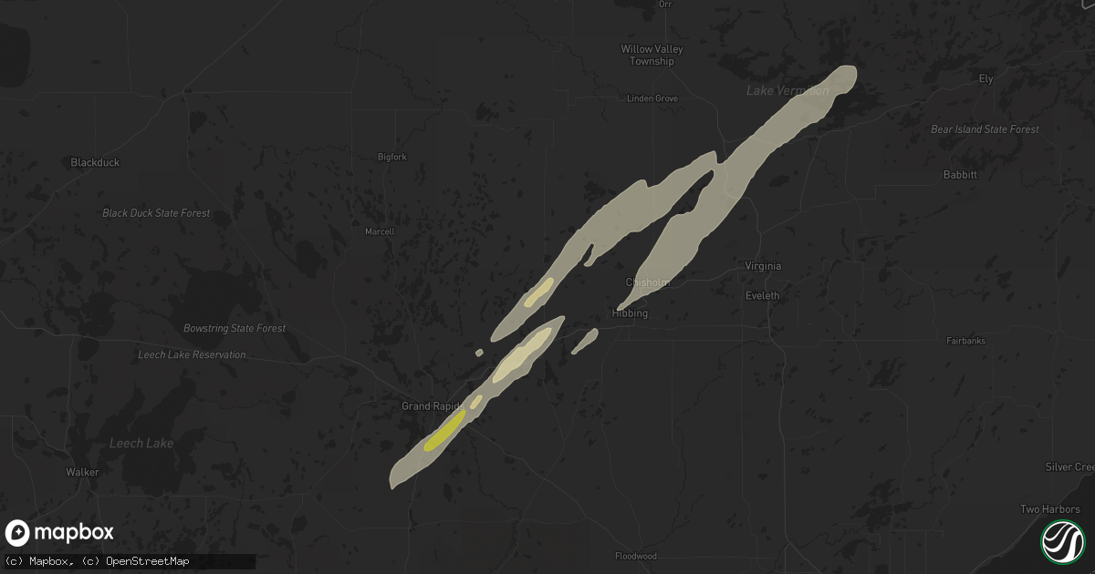 Hail map in Nashwauk, MN on June 18, 2024