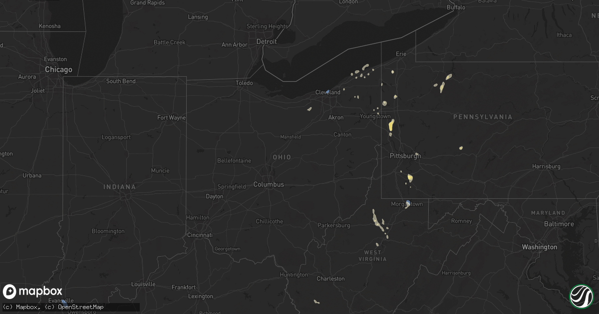 Hail map in Ohio on June 18, 2024