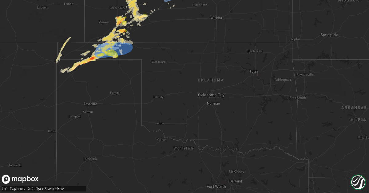 Hail map in Oklahoma on June 18, 2024